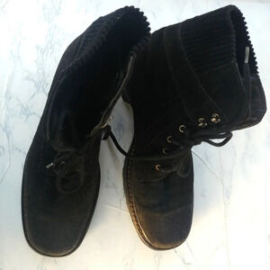 Aquatalia Weatherproof Lace-Up Boot Black Women's 7.5